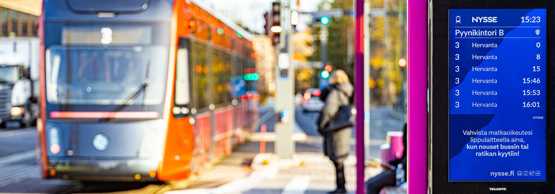 Passenger information system to Tampere Tramway