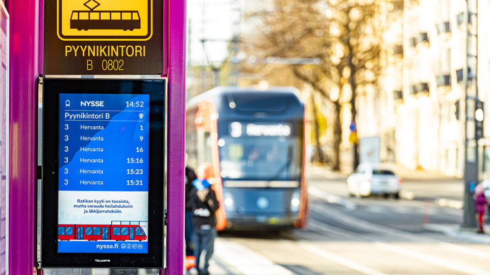 Passenger information system to Tampere Tramway