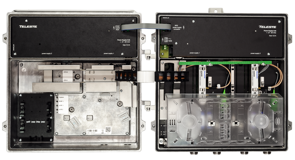 An interior view of AC9100 NEO Remote PHY Node.