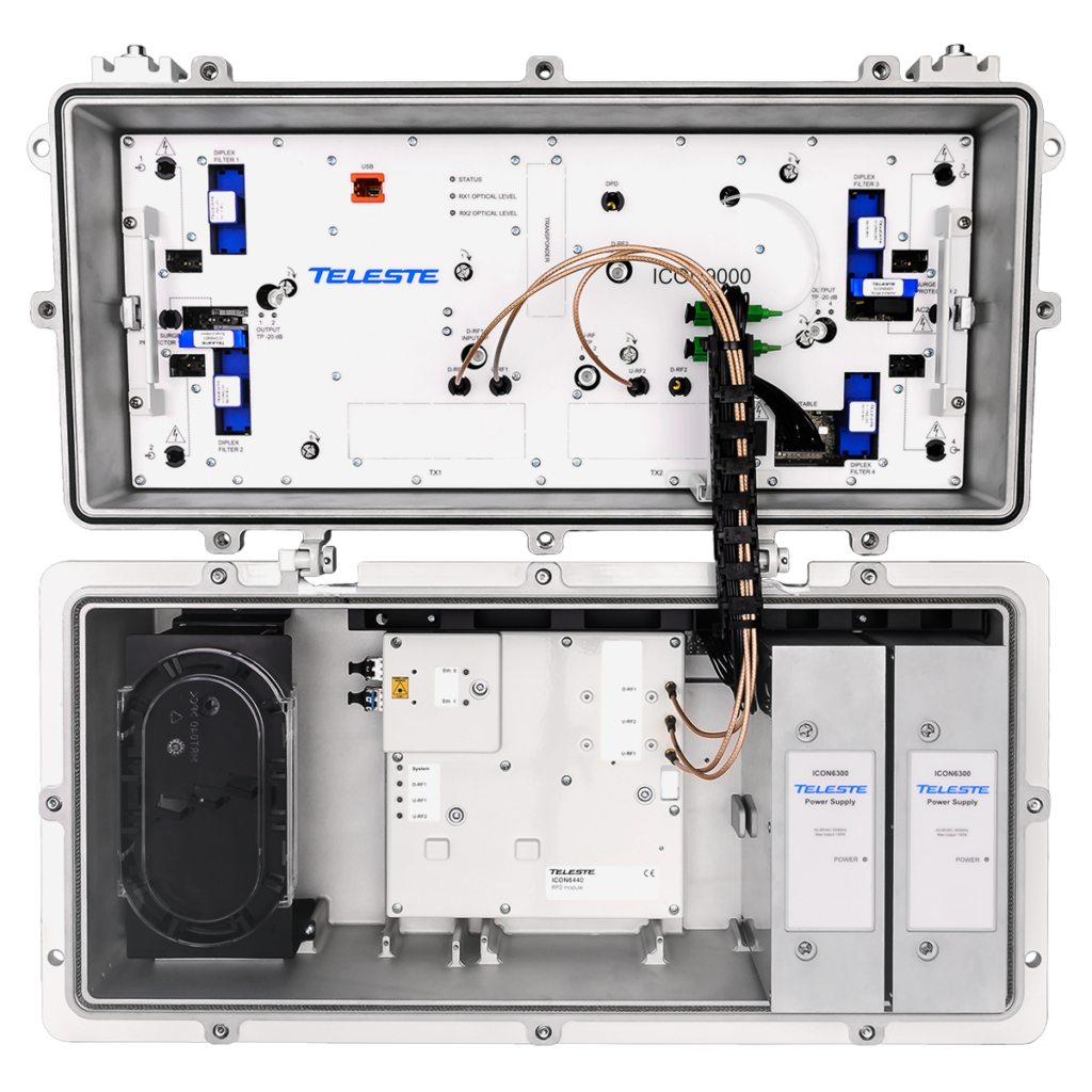 An interior view of ICON9000 Remote PHY Node.